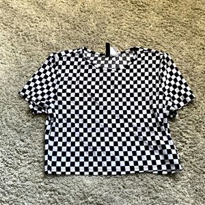 Mesh checkered top